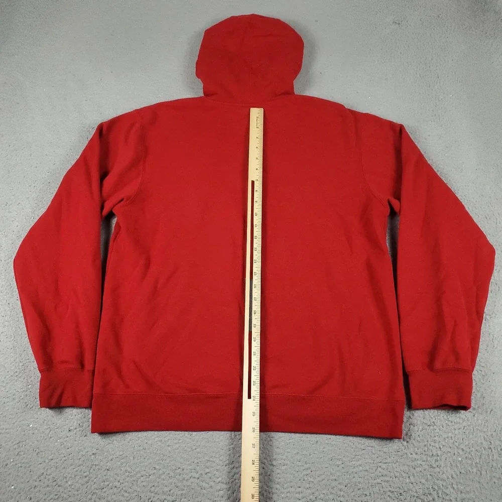 Adidas Sweater Mens Medium Red Casual Pullover Hoodie Sweatshirt *